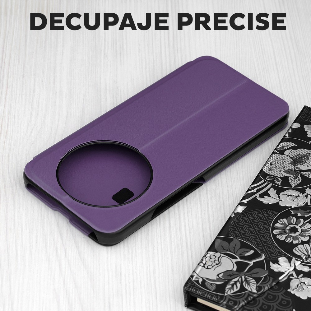 Husa pentru Honor Magic 8 Lite Tip Carte, S-View, Functie de Stand, Calitate Premium, Antisoc, Protectie Sporita, Mov
