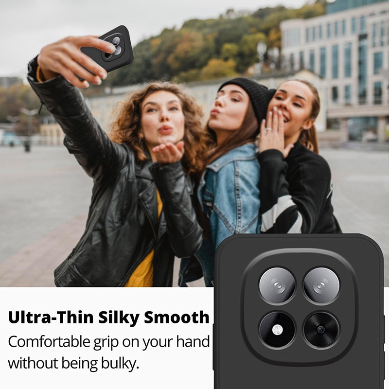 Husa pentru Xiaomi Redmi Note 14 Pro, silicon lichid, protectie militara, interior din microfibra, negru