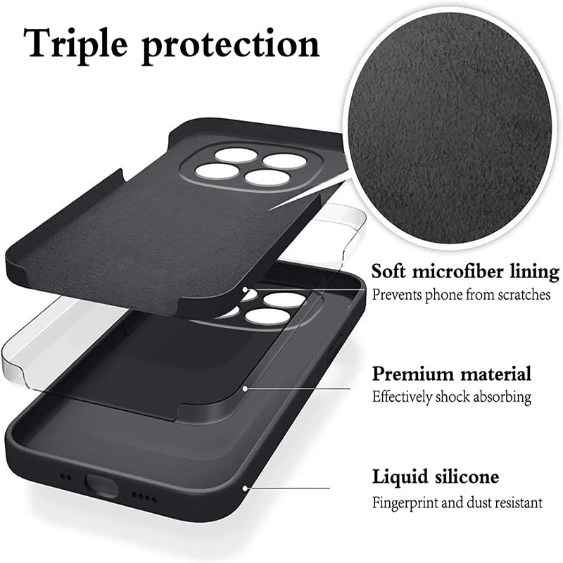 Husa pentru Xiaomi Redmi Note 14 Pro, silicon lichid, protectie militara, interior din microfibra, negru
