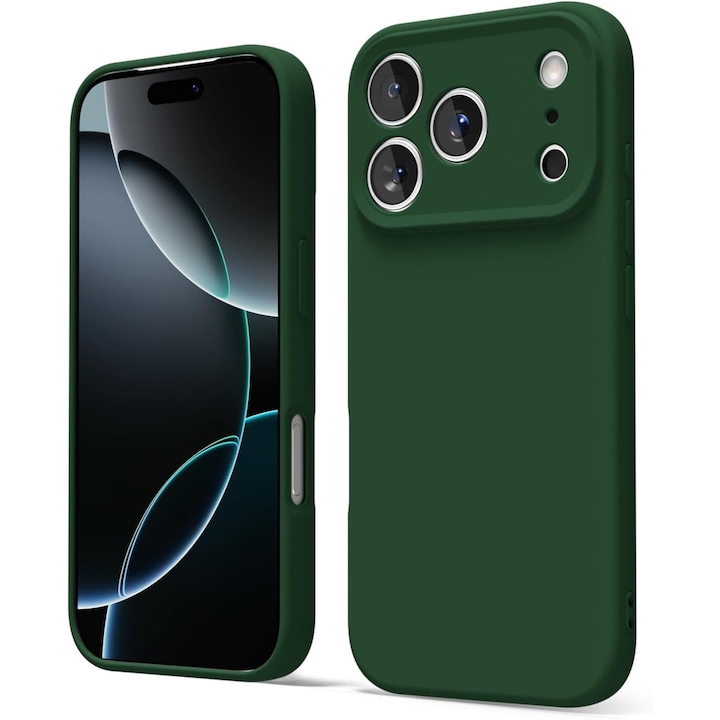 Husa pentru iPhone 17 Pro Max DaDen®, Ultra Slim, Silicon, Calitate Premium, Interior din microfibra, Verde inchis