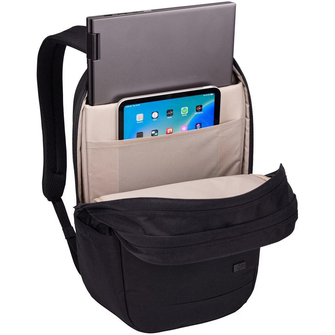 Rucsac Case Logic Invigo, pentru notebook de max. 15.6 inch, 2 compartimente, buzunar frontal x 2, buzunar lateral, waterproof, nylon, negru