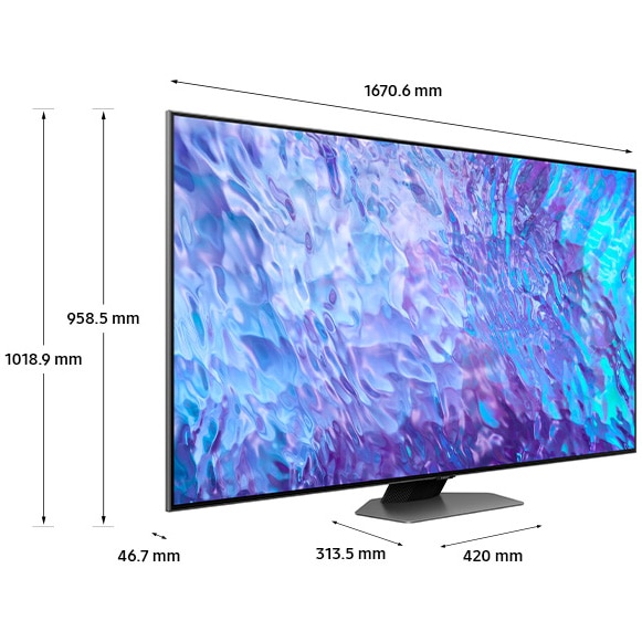 RESIGILAT: Televizor SAMSUNG QLED 75Q80C, 189 cm, Smart, 4K Ultra HD, 100 Hz, Clasa G (Model 2023)