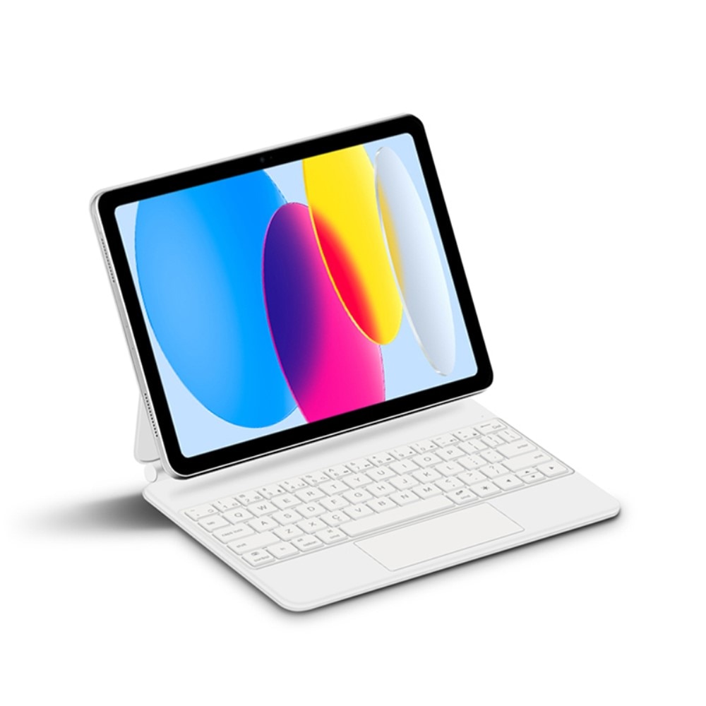 Husa cu tastatură pentru iPad 11" 2025 A16 (a 11-a generatie) / iPad 10,9" 2022 (a 10-a generatie), XGSM, alb