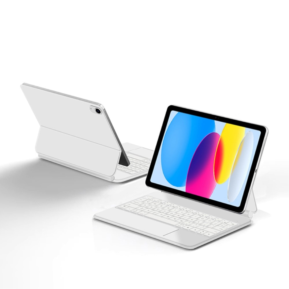 Husa cu tastatură pentru iPad 11" 2025 A16 (a 11-a generatie) / iPad 10,9" 2022 (a 10-a generatie), XGSM, alb
