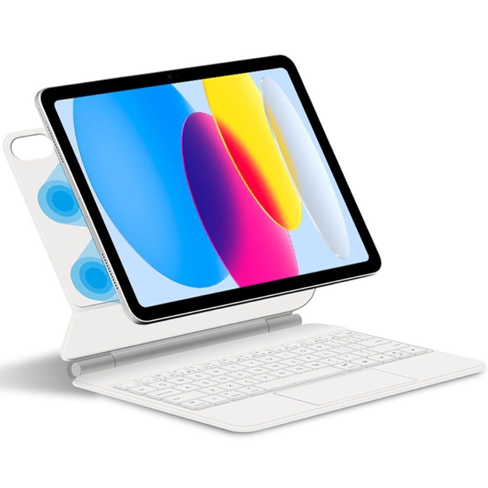 Husa cu tastatură pentru iPad 11" 2025 A16 (a 11-a generatie) / iPad 10,9" 2022 (a 10-a generatie), XGSM, alb