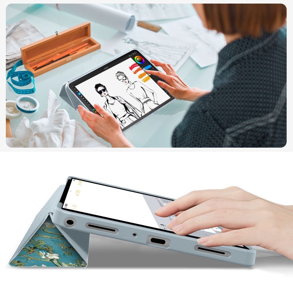 Husă tabletă compatibilă cu Samsung Galaxy Tab A9+ Plus X210 / X216 - Husă inteligentă Sakura