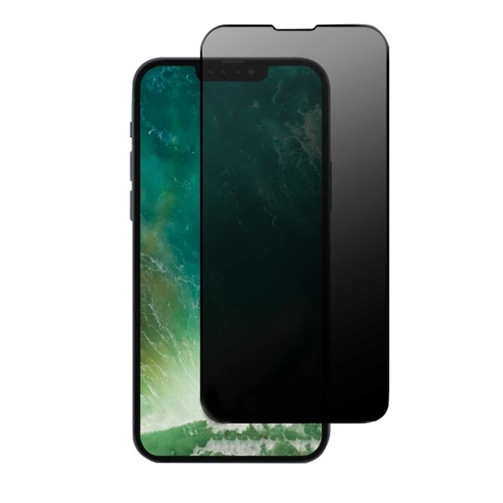 Folie Anti-Spy compatibila cu Honor 200 Pro, 3D Privacy, Filtru de confidentialitate, Protectie intimitate, Calitate japoneza, Adeziv complet, Negru