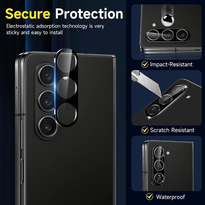 Folie Sticla pentru Camera, Flippy, Pentru Samsung Galaxy Z Flip 6, 3D, Transparent