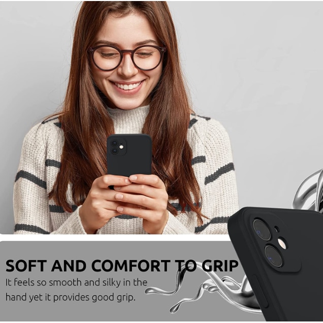 Husa telefon compatibila cu iPhone 11, Anti-Soc, Protectie camera, Microfibra interior ( catifea ), Margini Ridicate pentru Protectia Ecranului, Negru
