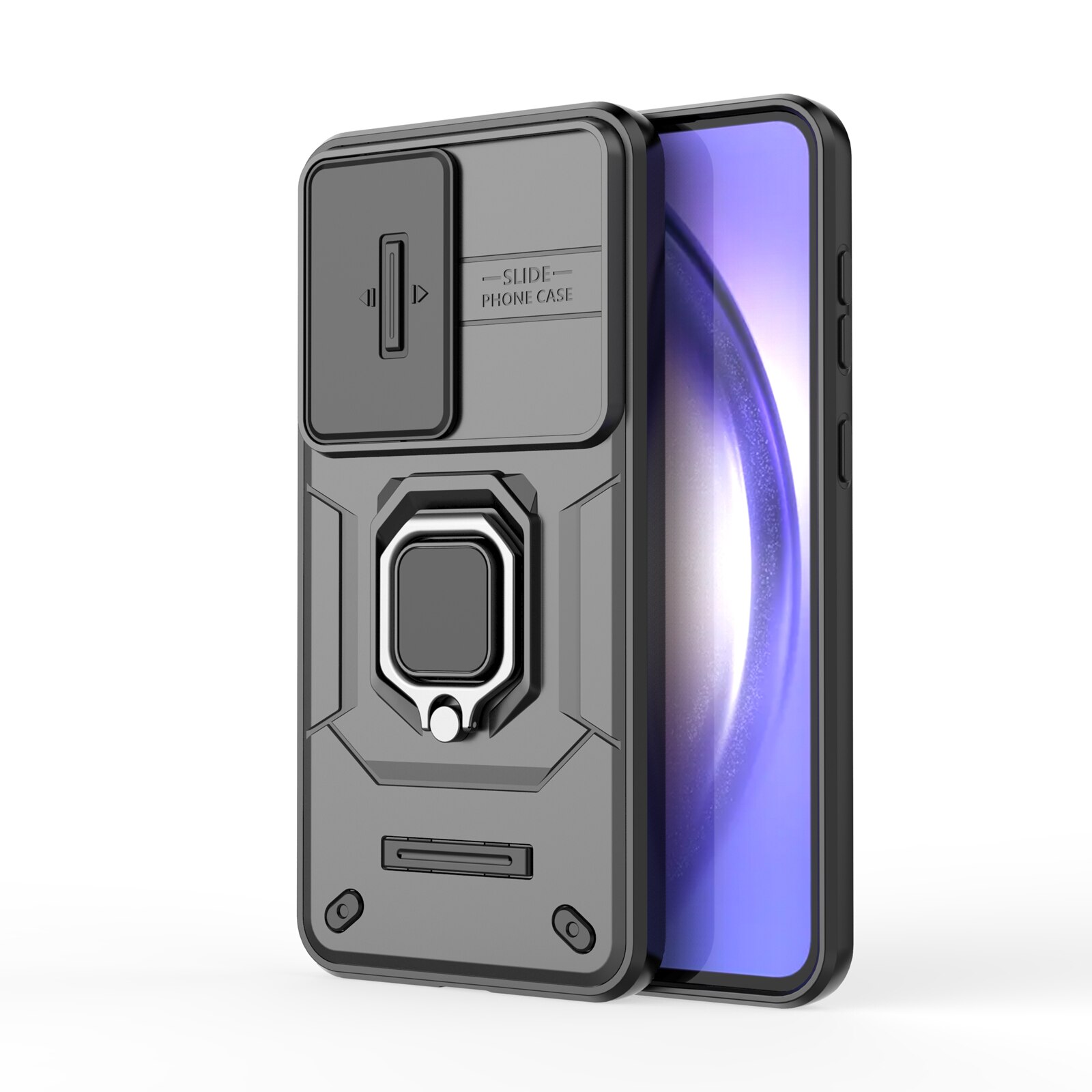 Husa de telefon mobil Armura rezistenta la socuri compatibila cu Samsung Galaxy A56/A36 5G cu protectie a camerei, Negru