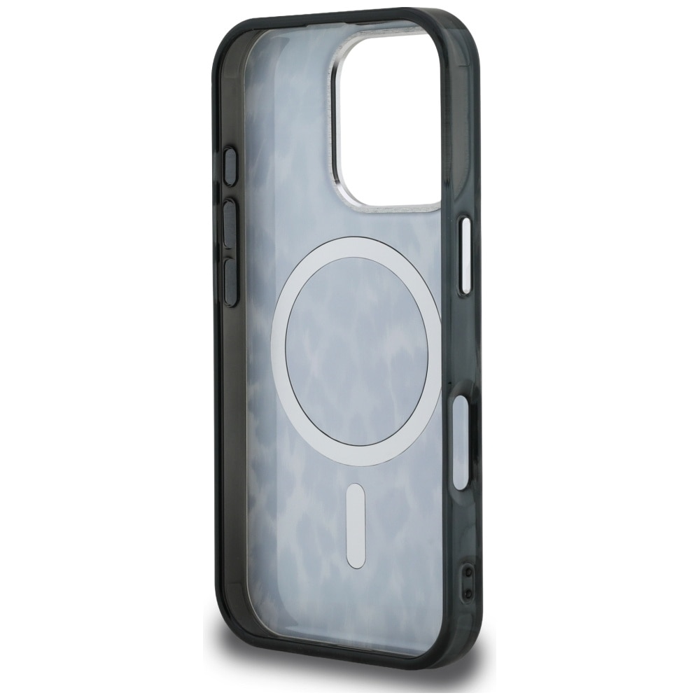 Carcasa Karl Lagerfeld IML Leopard Pattern cu MagSafe compatibila cu iPhone 16 Pro Max, Negru