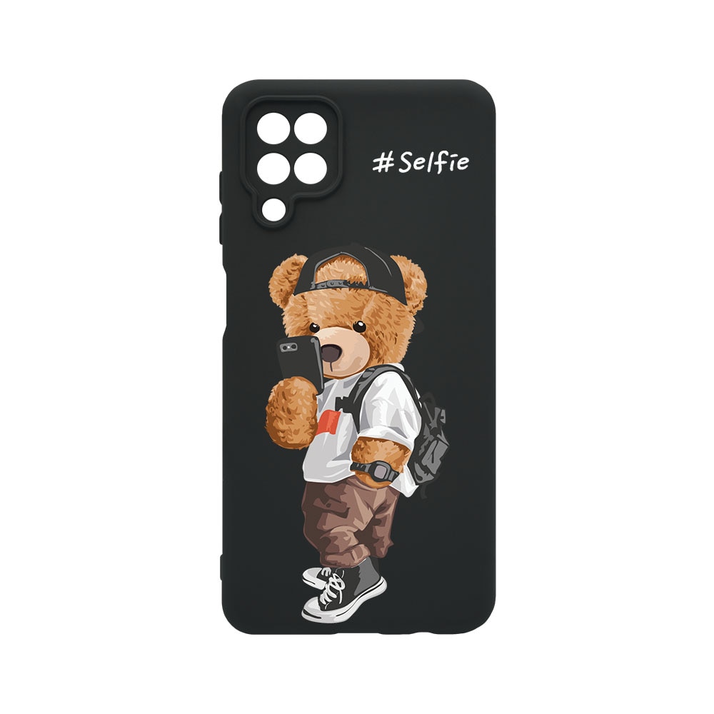 Husa BestCase® Premium Liquid Silicon, Compatibila Cu Samsung Galaxy A12 / Galaxy M12, Selfie Teddy Bear, SLIM 1.2MM, Microfibra in interior, Antisoc, Protectie Camera, Margini ridicate pentru protectia ecranului, PB 925