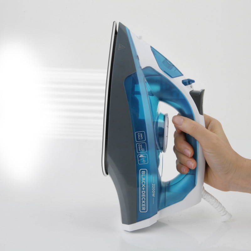 Fier de calcat Black&Decker, 2200W, abur continuu 120g/min, albastru