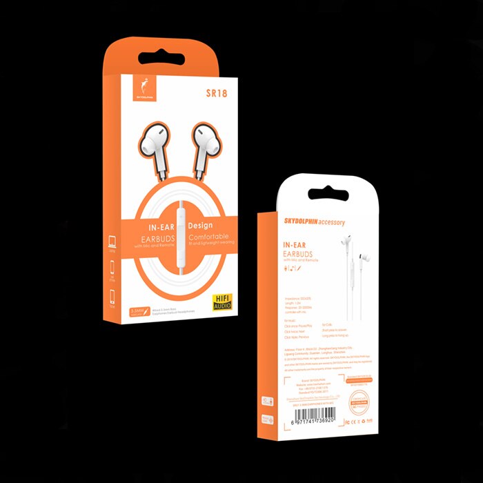 Microfon pentru casti, SkyDolphin, SR18, Alb