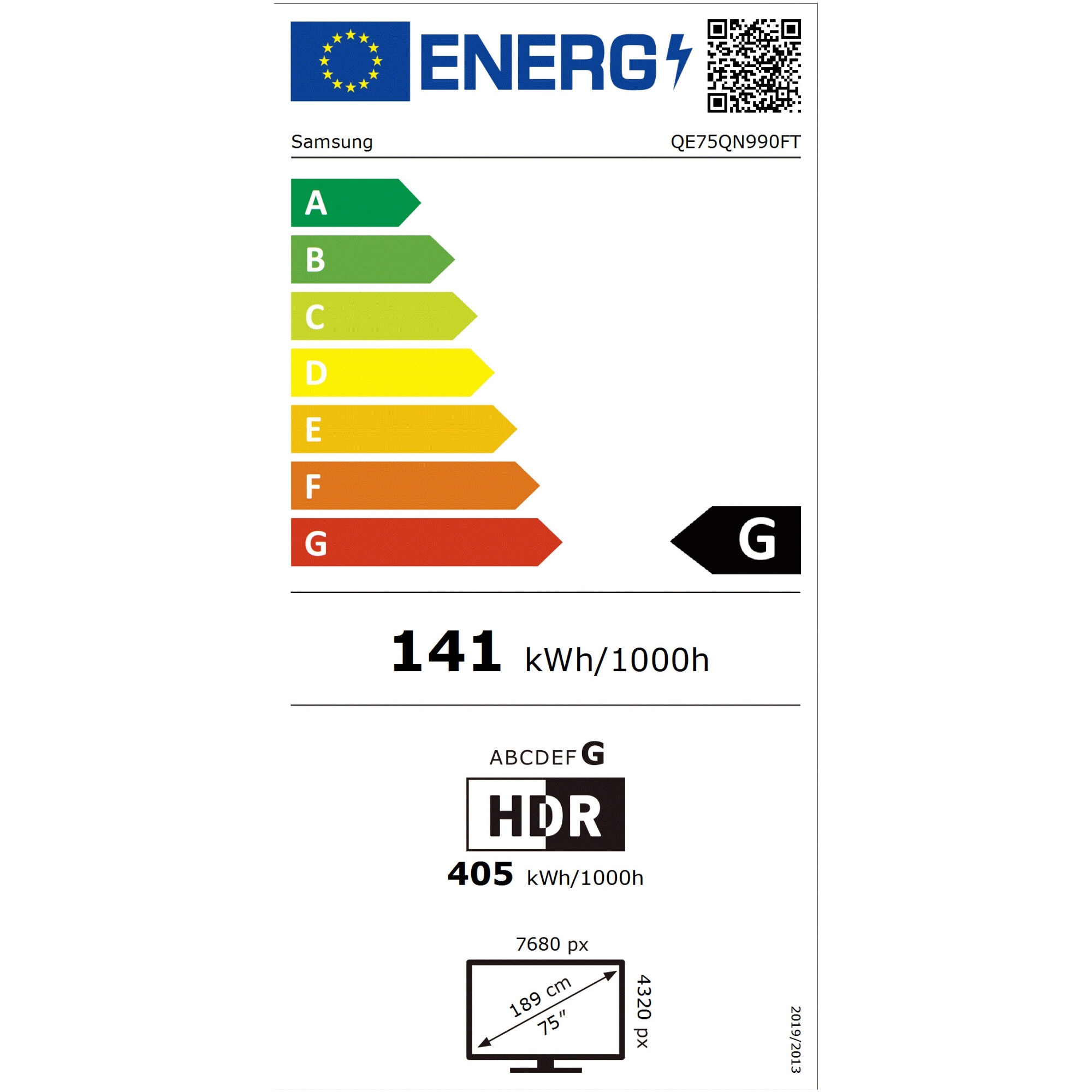 Televizor SAMSUNG MiniLED Neo QLED 75QN990F, 189 cm, Smart, 8K, 100 Hz, Clasa G (Model 2025)