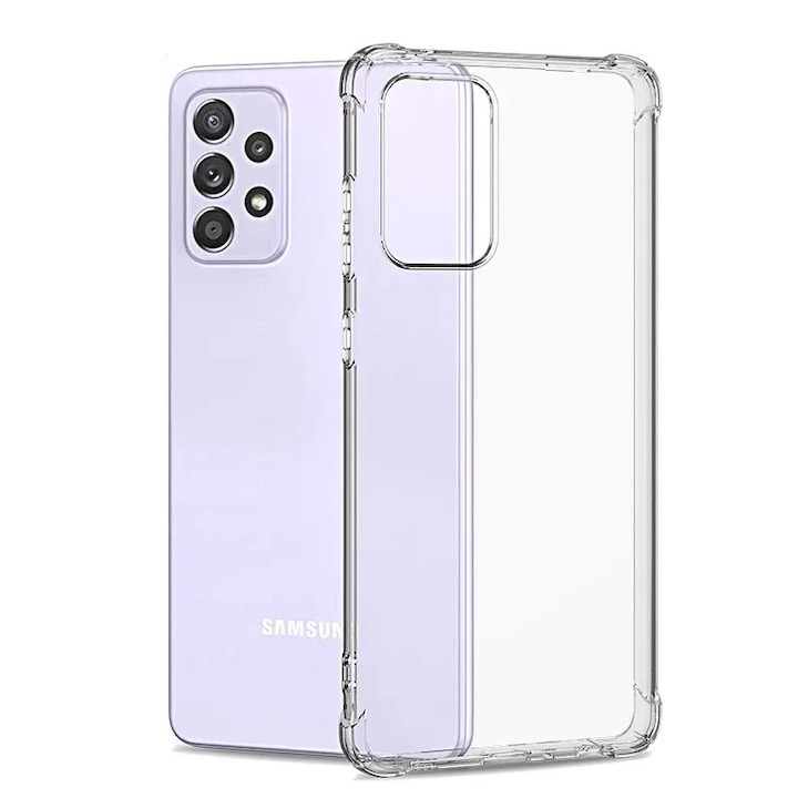 Husa protectie Mat-Tech compatibila cu Samsung Galaxy A52 4G / A52 5G / A52s 5G, Colturi anti-soc, Decupaje Precise, Rezistenta la impact, Transparenta