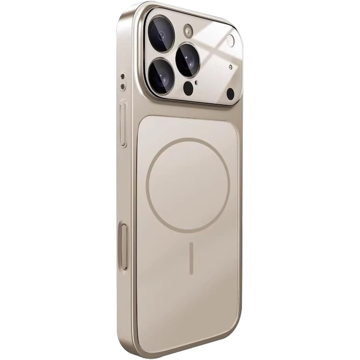 Husa pentru Apple iPhone 14 Pro Max Daden® MagLens, Slim, Incarcare wireless, Magsafe, Protectie camera inclusa, Gri titan