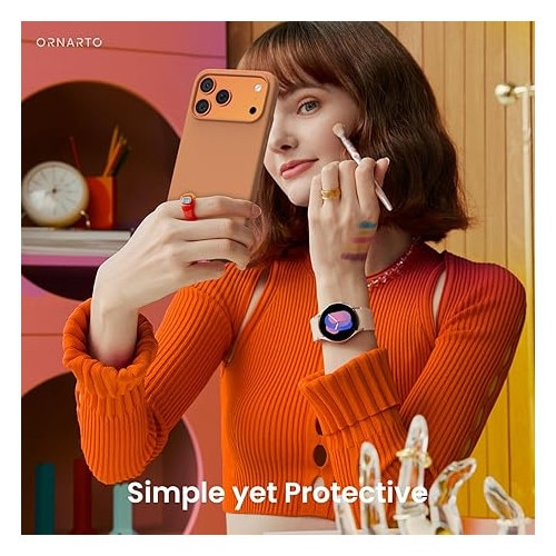Husa pentru iPhone 17 Pro, Joyshell, SIlicon Catifelat Cu Interior Microfibra, Portocaliu