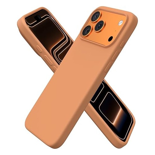 Husa pentru iPhone 17 Pro, Joyshell, SIlicon Catifelat Cu Interior Microfibra, Portocaliu