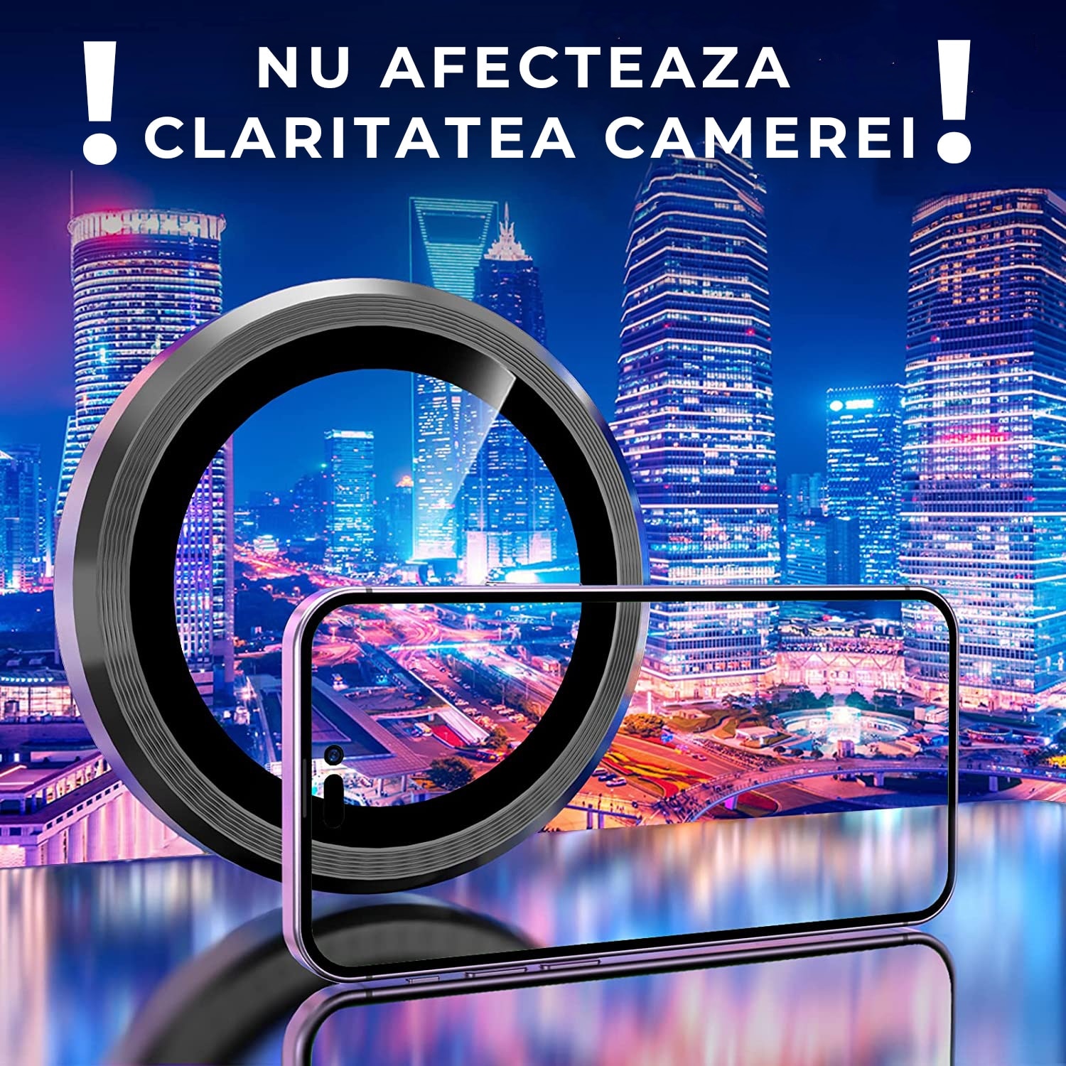 Folie Camera Daden din sticla pentru iPhone 16/16 Plus, Full Cover, Protectie Profesionala, Ultra Rezistenta, Calitate Premium, Albastru