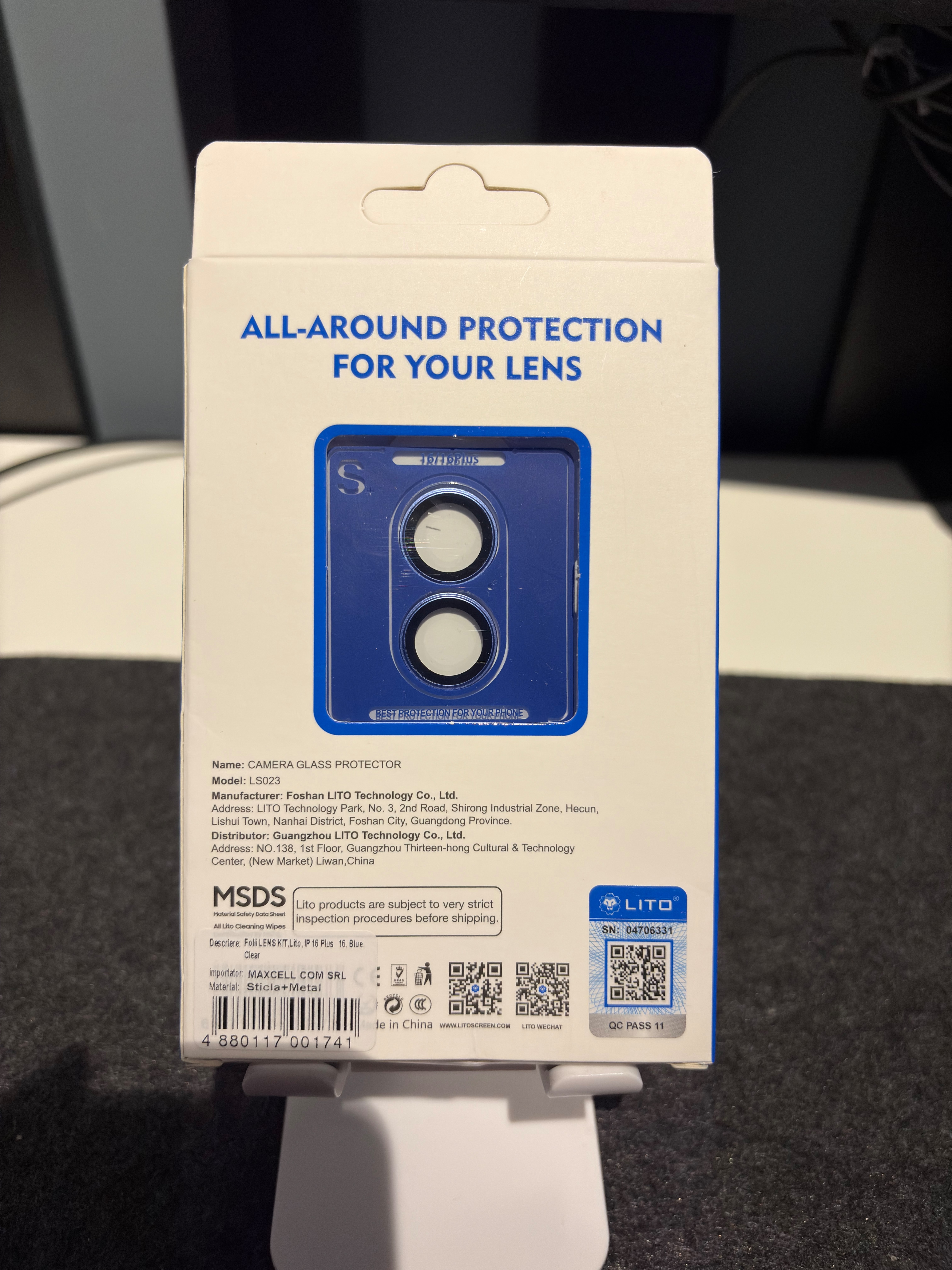 Folie Camera Daden din sticla pentru iPhone 16/16 Plus, Full Cover, Protectie Profesionala, Ultra Rezistenta, Calitate Premium, Albastru