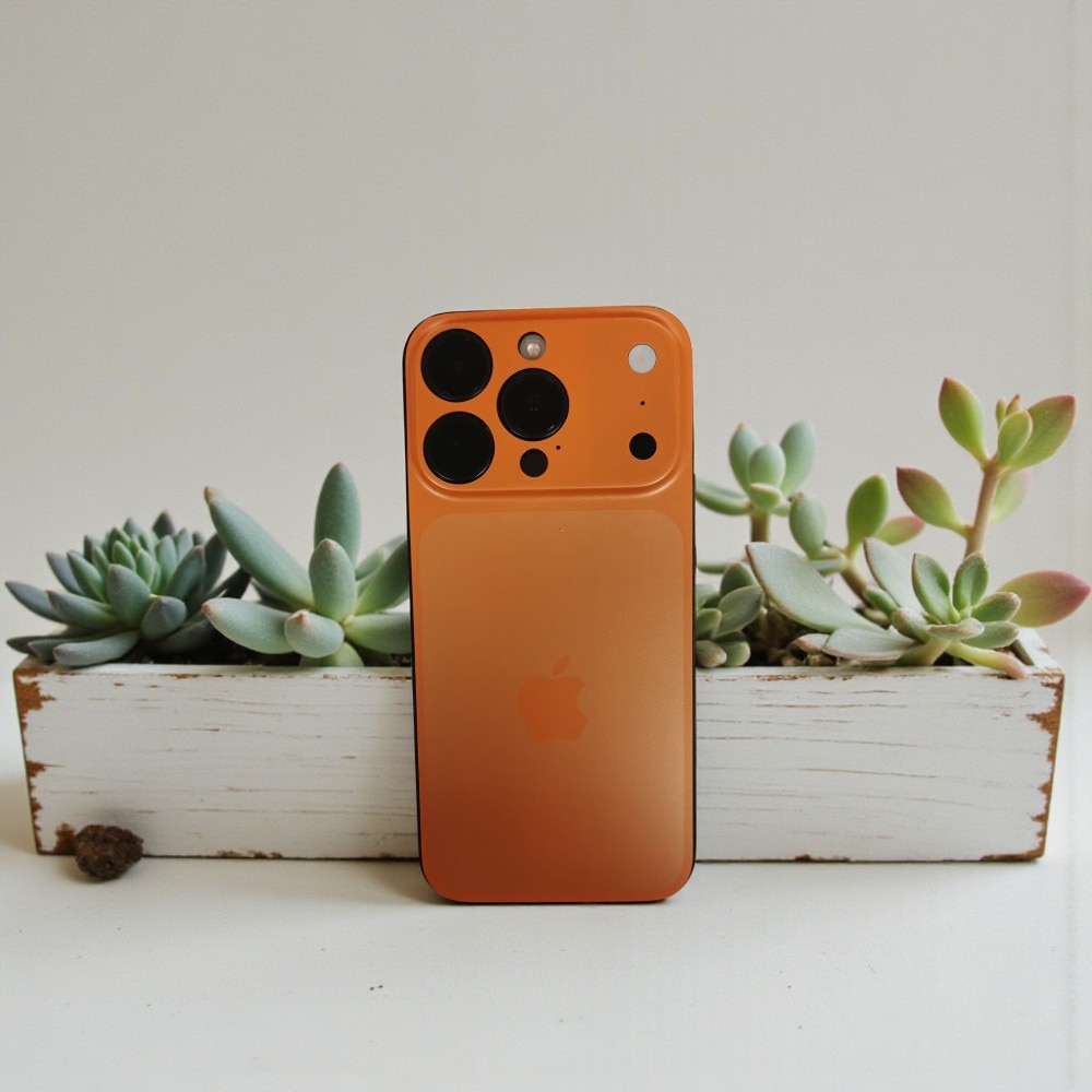 Folie spate telefon G-Tech pentru iPhone 16 Pro Max, transformare instantanee iPhone 17 Pro Max, Portocaliu, design ultra-subtire