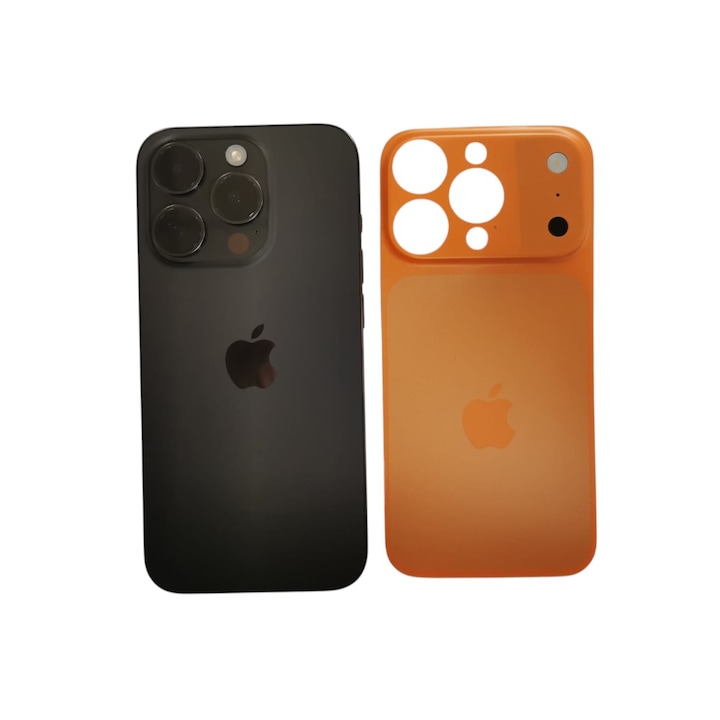 Folie spate telefon G-Tech pentru iPhone 16 Pro Max, transformare instantanee iPhone 17 Pro Max, Portocaliu, design ultra-subtire