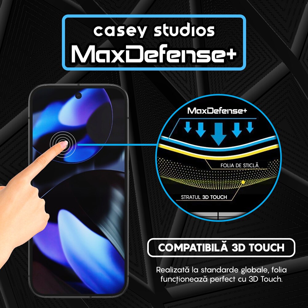 Folie Sticla CASEY STUDIOS™ compatibila cu Google Pixel 9, Full Cover 3D, Full Glue, Sticla Securizata, Duritate Militara, Ultra HD, Protectie Profesionala Ecran 3D, Anti Zgarieturi, Anti Socuri, Margini Negre
