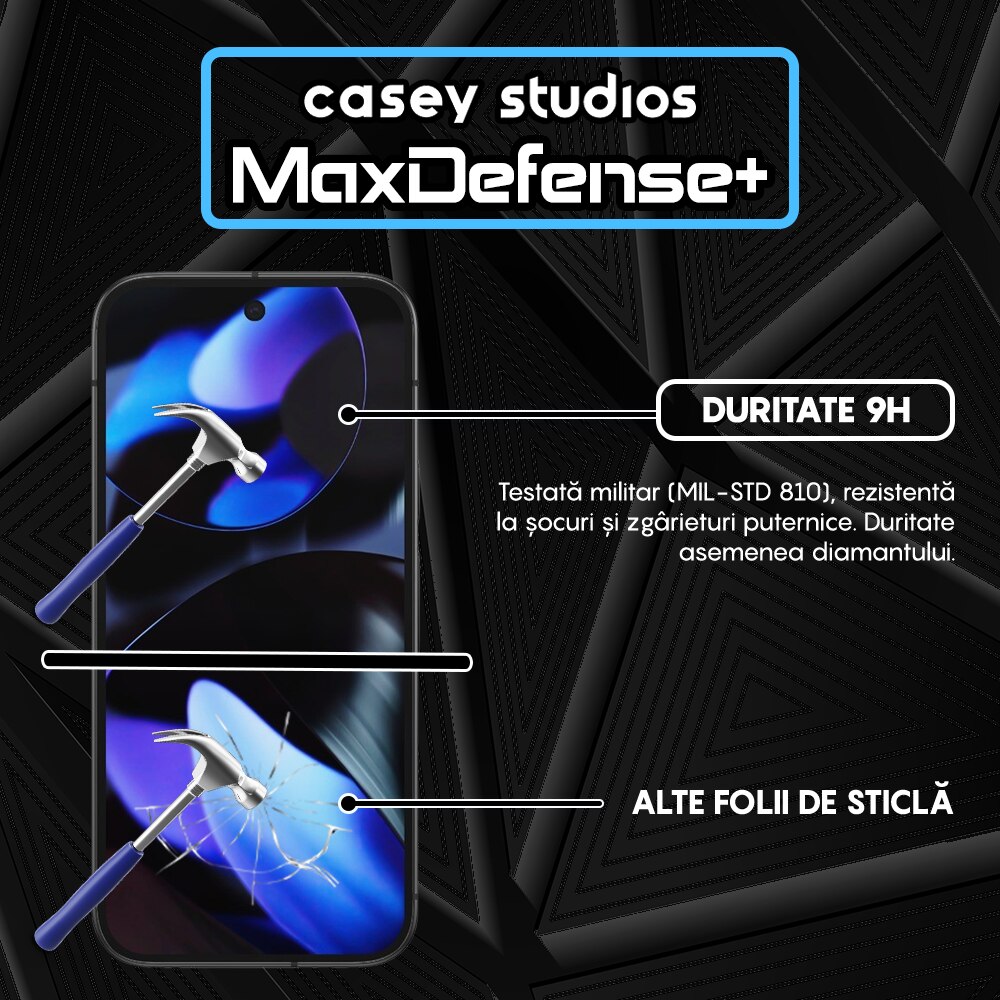 Folie Sticla CASEY STUDIOS™ compatibila cu Google Pixel 9, Full Cover 3D, Full Glue, Sticla Securizata, Duritate Militara, Ultra HD, Protectie Profesionala Ecran 3D, Anti Zgarieturi, Anti Socuri, Margini Negre