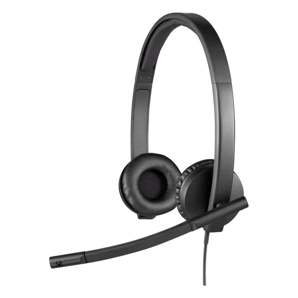 Casti cu fir Logitech H570e, microfon, USB, 1,9m, negru