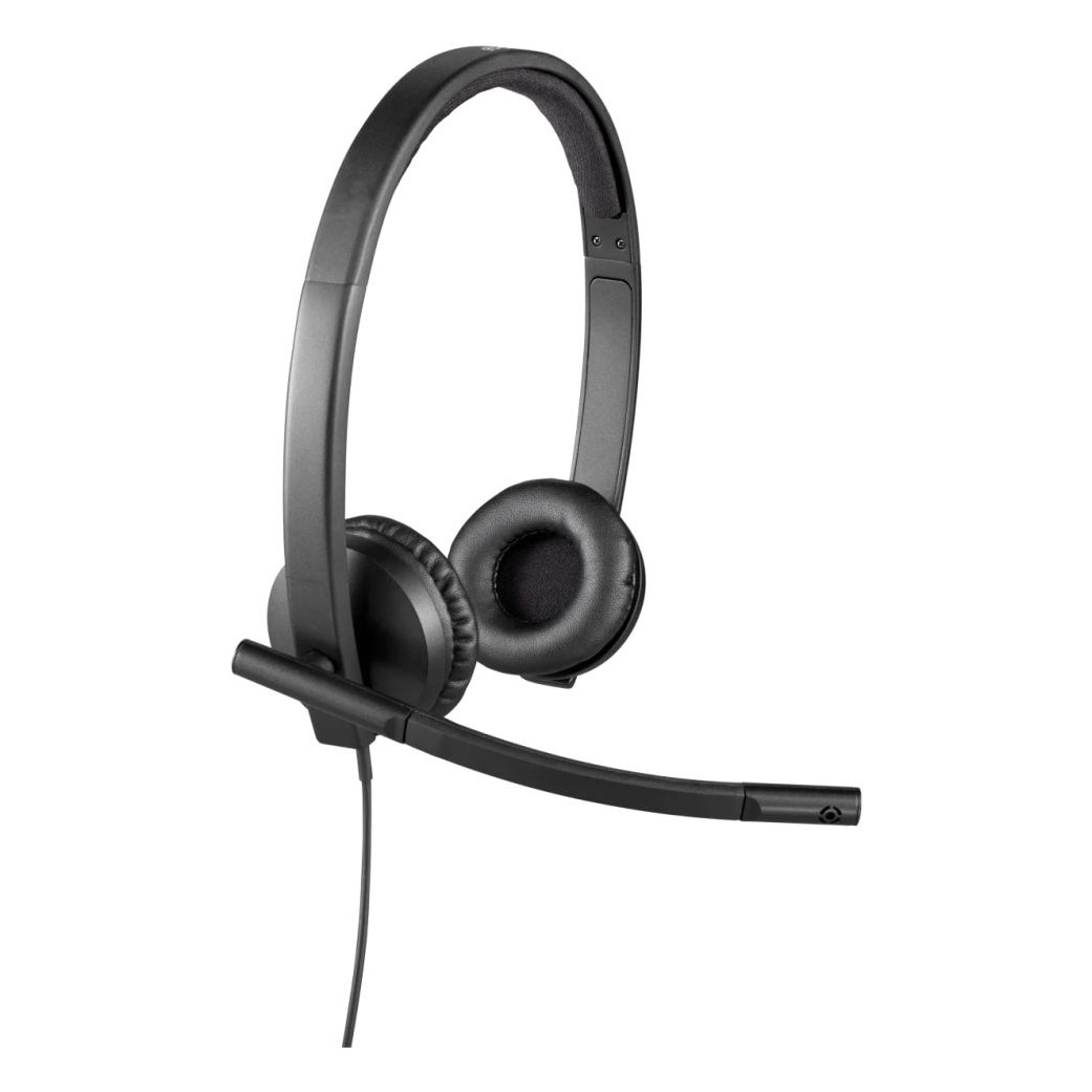 Casti cu fir Logitech H570e, microfon, USB, 1,9m, negru