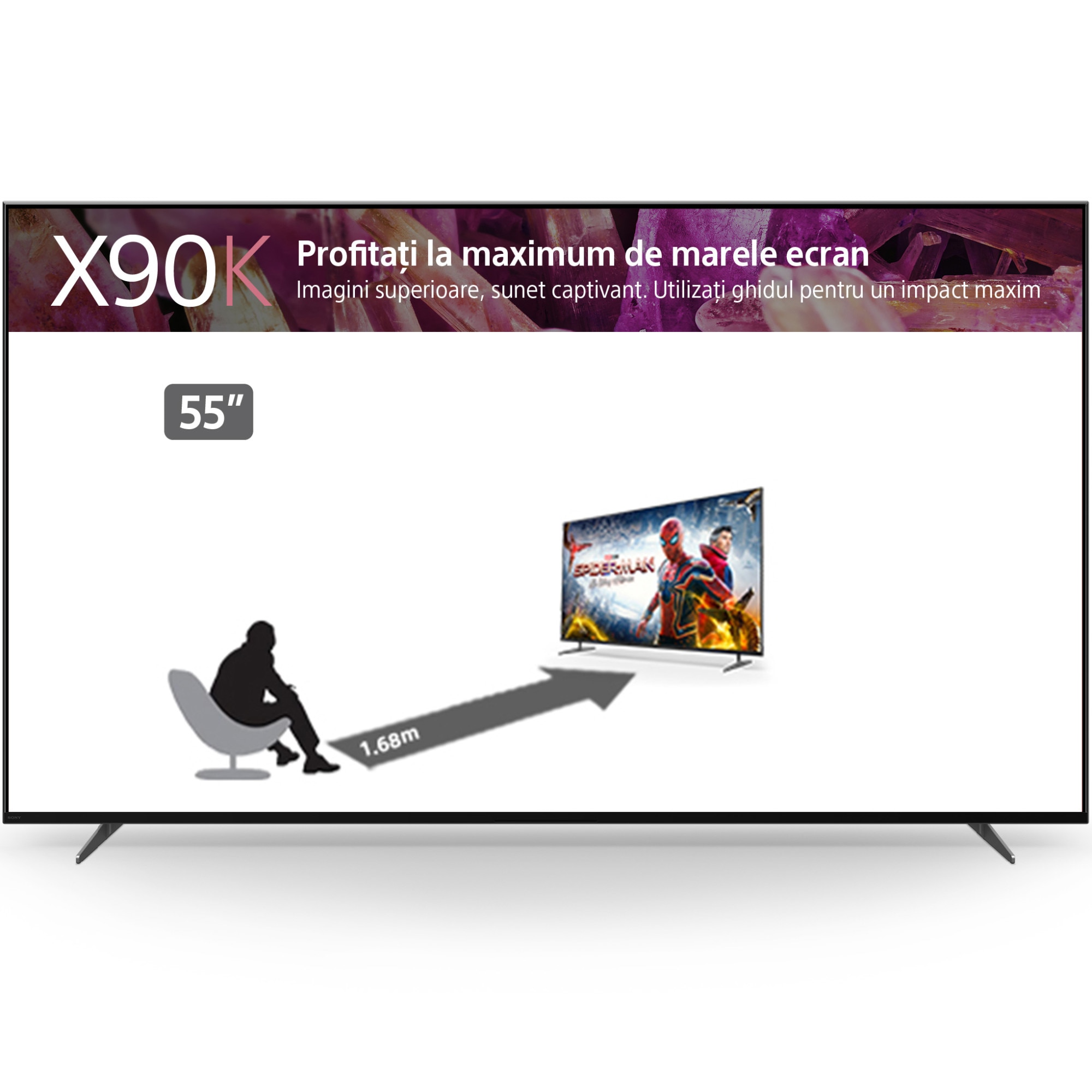Televizor Sony LED 55X90K, 139 cm, Smart Google TV, 4K Ultra HD, 100Hz, Clasa G