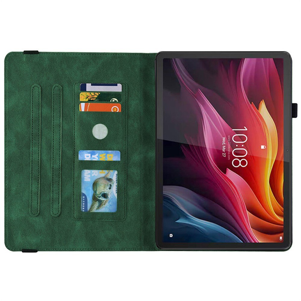 Husa tableta XGSM Butterfly, verde, pentru Lenovo Idea Tab 11" / Tab K11 11" (2 gen.), cu suport si compartimente pentru carduri