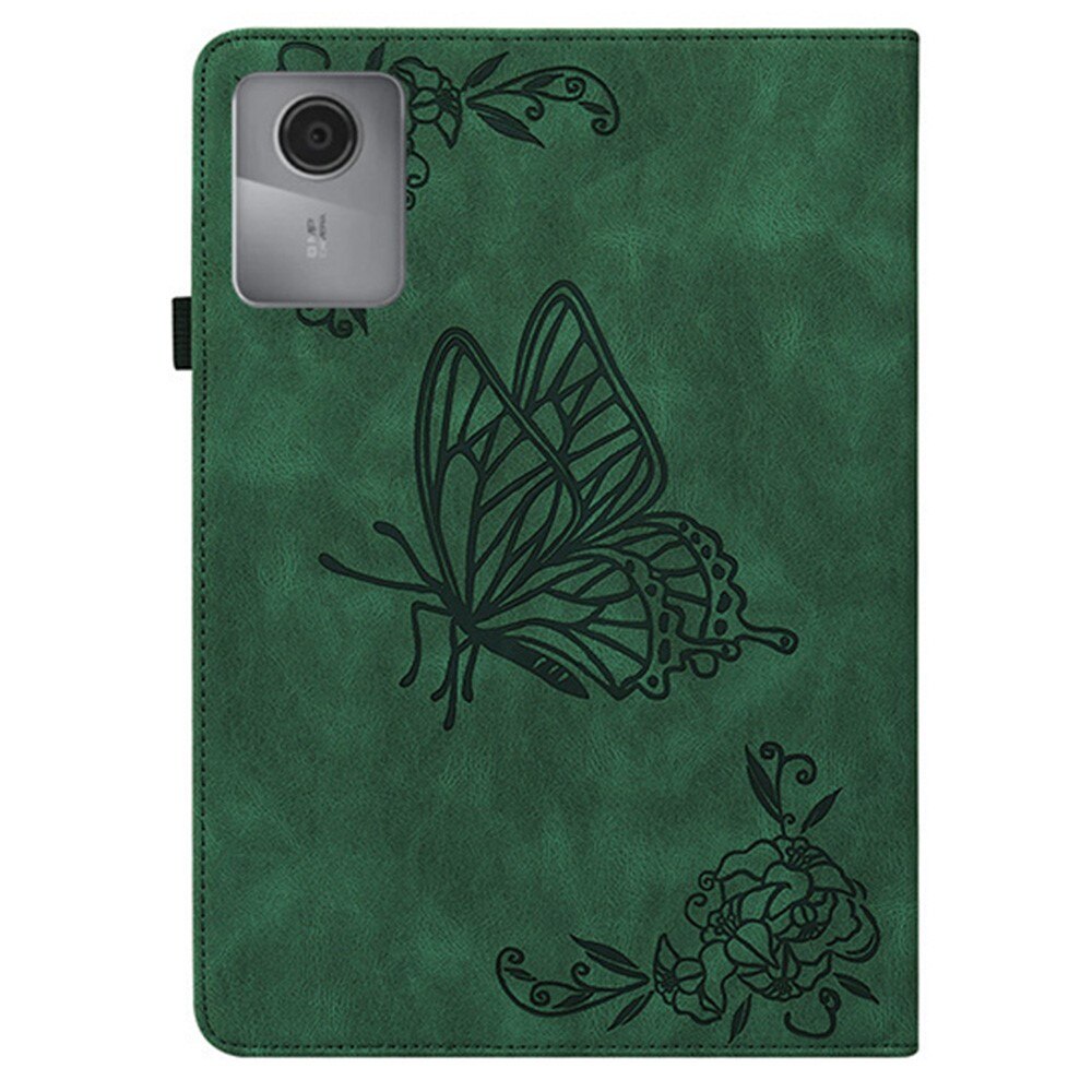 Husa tableta XGSM Butterfly, verde, pentru Lenovo Idea Tab 11" / Tab K11 11" (2 gen.), cu suport si compartimente pentru carduri