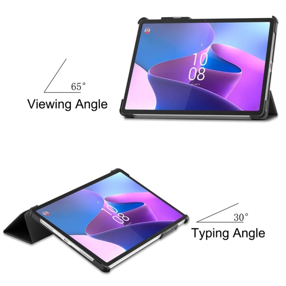 Husa tableta pentru Lenovo Tab P11 Pro Gen 2 11.2, SKYDDAR INNOVATION, cu suport Multi-Unghi si functie Sleep/Wake, FoldPro, Negru, set cu sticker