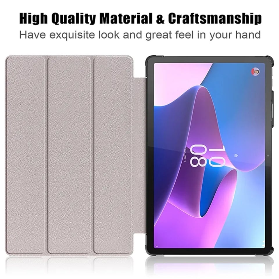 Husa tableta pentru Lenovo Tab P11 Pro Gen 2 11.2, SKYDDAR INNOVATION, cu suport Multi-Unghi si functie Sleep/Wake, FoldPro, Negru, set cu sticker