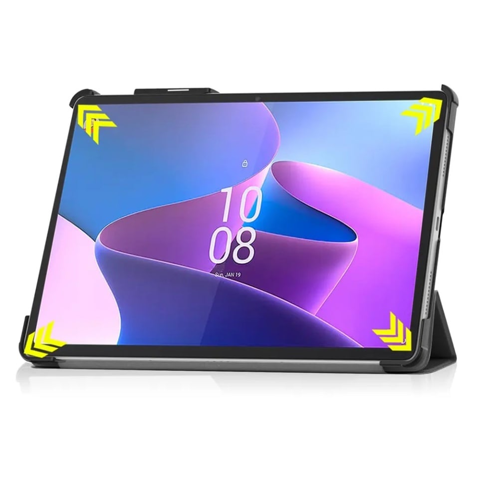 Husa tableta pentru Lenovo Tab P11 Pro Gen 2 11.2, SKYDDAR INNOVATION, cu suport Multi-Unghi si functie Sleep/Wake, FoldPro, Negru, set cu sticker