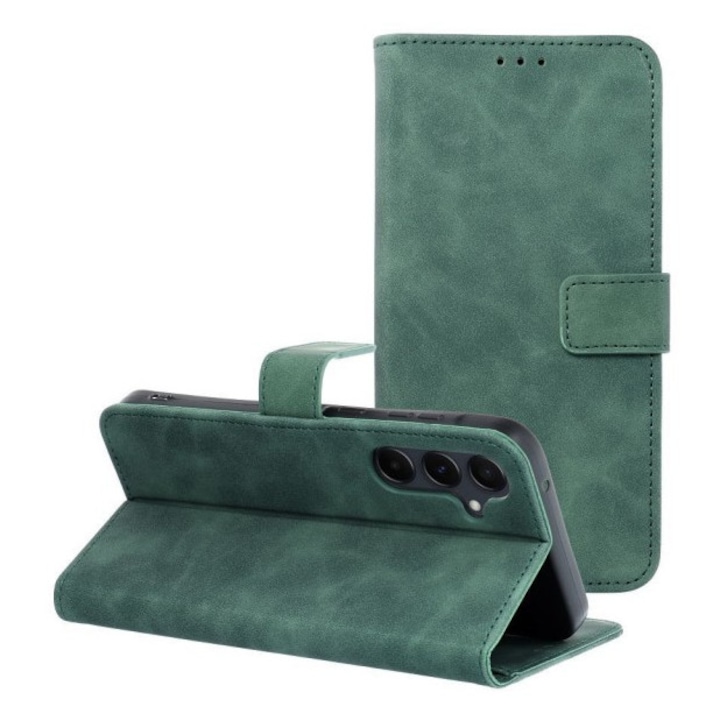 Husa Tip Carte Upzz® Tender, Compatibila Cu Samsung Galaxy A17 5G, Inchidere Magnetica, Piele Ecologica Soft, Verde