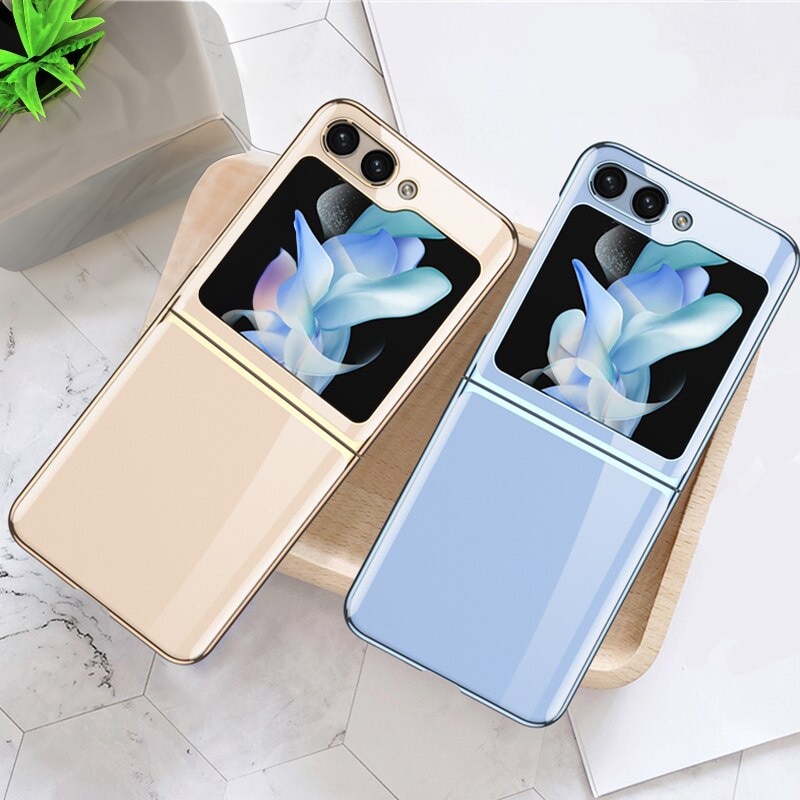 Husa pentru Samsung Z Flip 6 DaDen® Luxury, Ultra Protectie, Transparent cu margini argintii