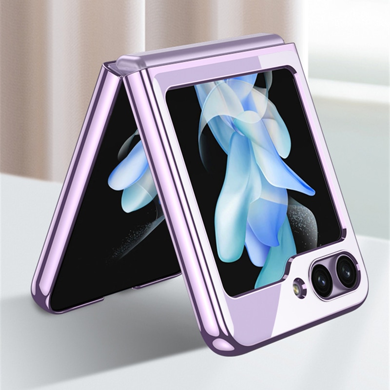 Husa pentru Samsung Z Flip 6 DaDen® Luxury, Ultra Protectie, Transparent cu margini argintii