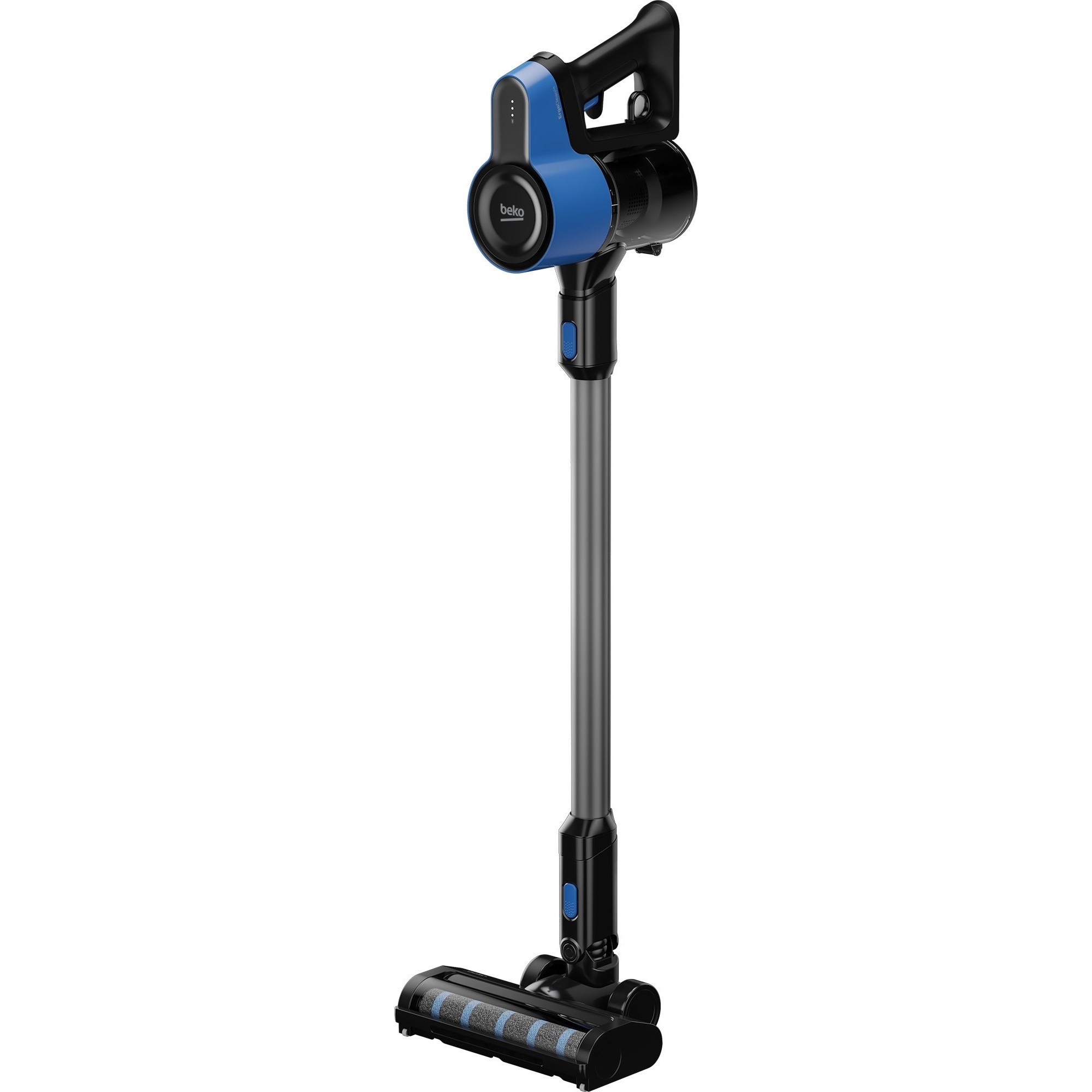 Aspirator vertical 2 in 1 cu mop Beko ErgoClean™ VRT60221VD, 0.5l, 21.6V, 160 W, Filtru Hepa 10, autonomie max 45 min, Albastru/Negru