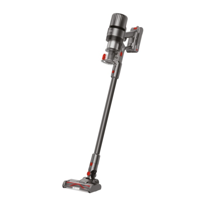 Aspirator vertical Samus Storm Air Force, ciclonic, aspirare uscata, pentru uz casnic si auto, filtru Hepa + inox, 0.65 litri, acumulator litiu 22.2 V 2200 mAh, perie motorizata rotativa cu LED-uri, 2