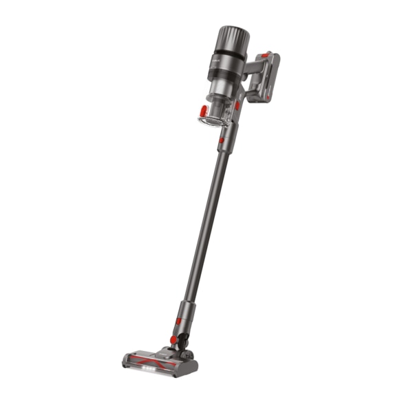Aspirator vertical Samus Storm Air Force, ciclonic, aspirare uscata, pentru uz casnic si auto, filtru Hepa + inox, 0.65 litri, acumulator litiu 22.2 V 2200 mAh, perie motorizata rotativa cu LED-uri, 2