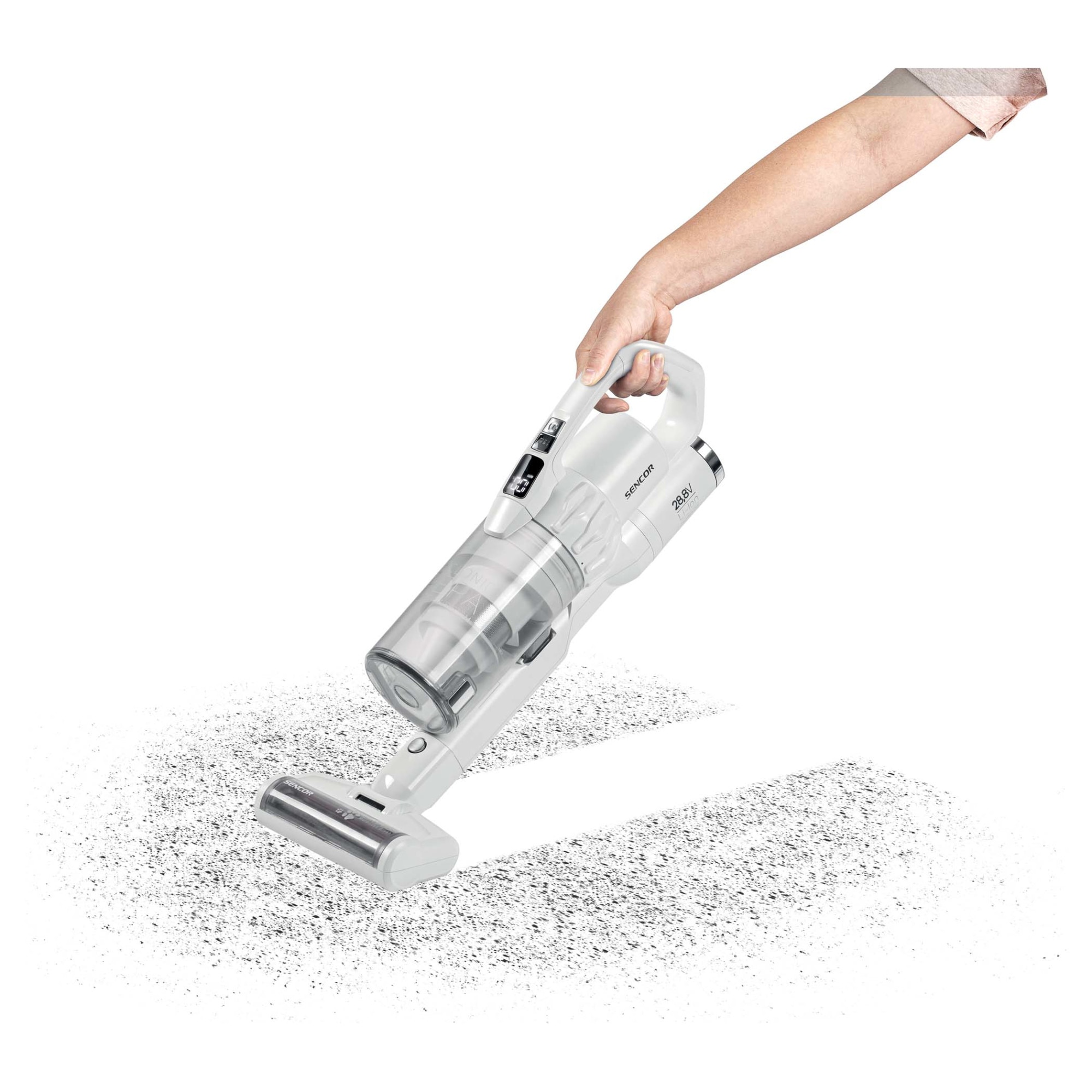 Aspirator vertical, Sencor, 550 W, 0.5 l, Alb