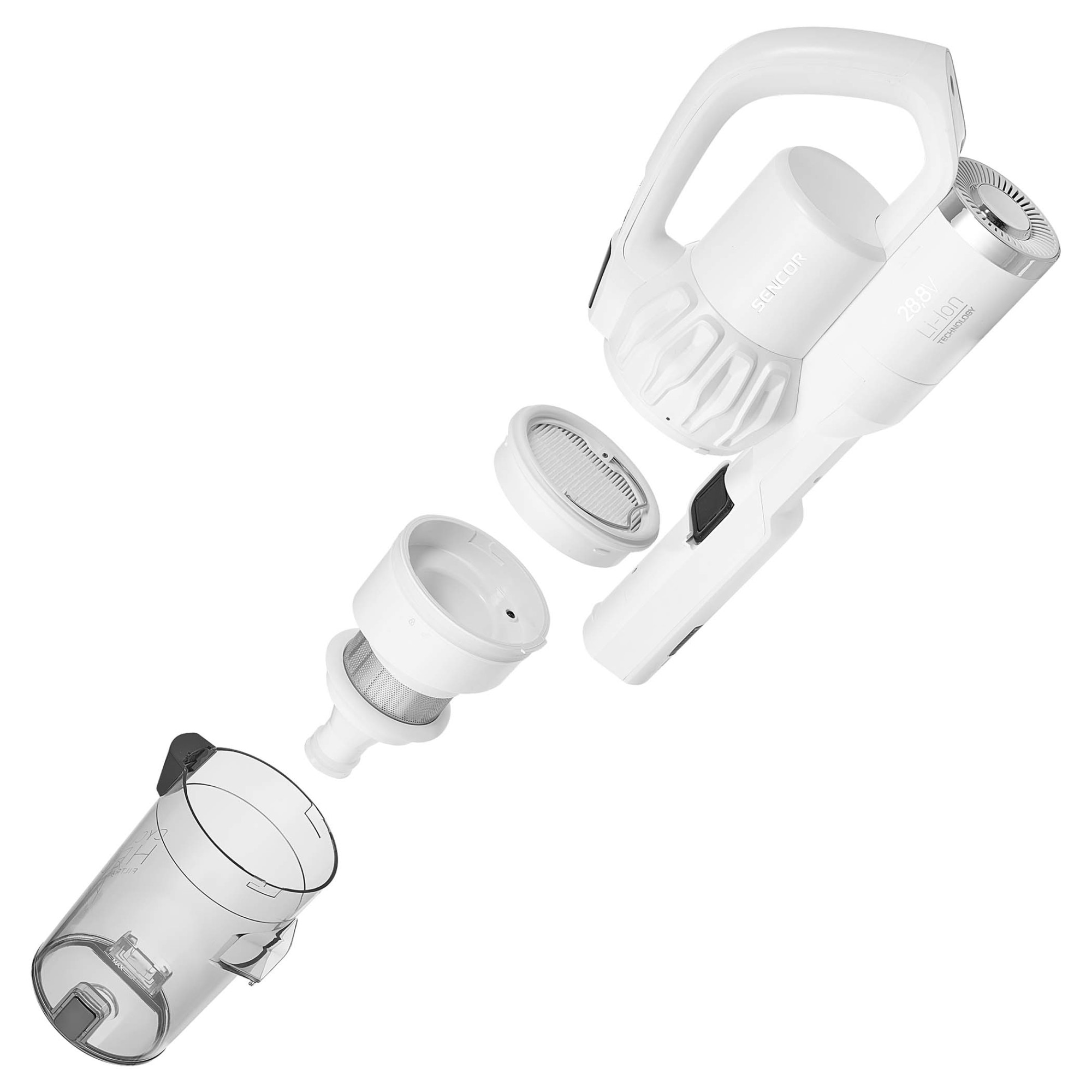 Aspirator vertical, Sencor, 550 W, 0.5 l, Alb