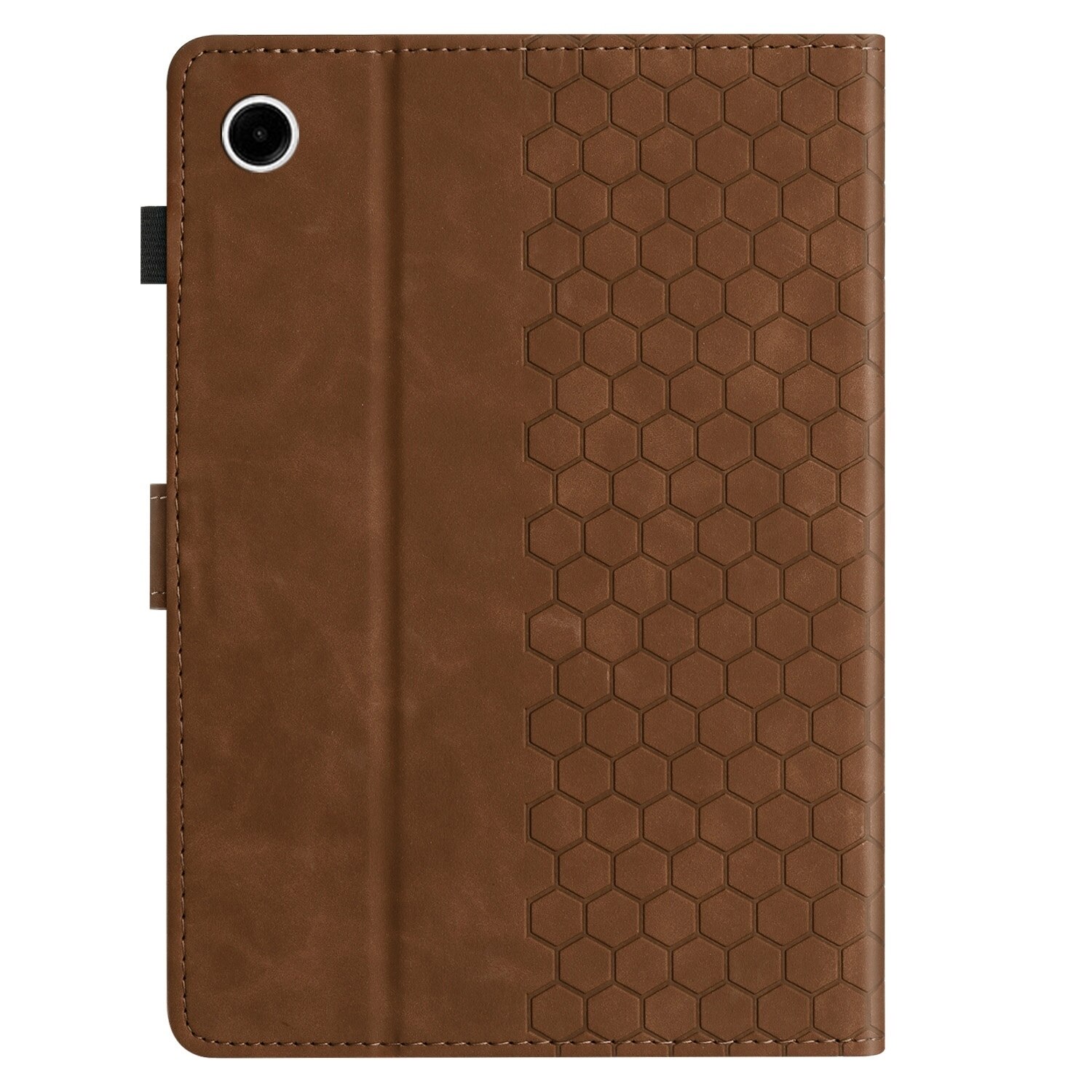 Husa tableta pentru Huawei MatePad T10, piele embosata tip fagure de miere, capac cartier cu suport, maro