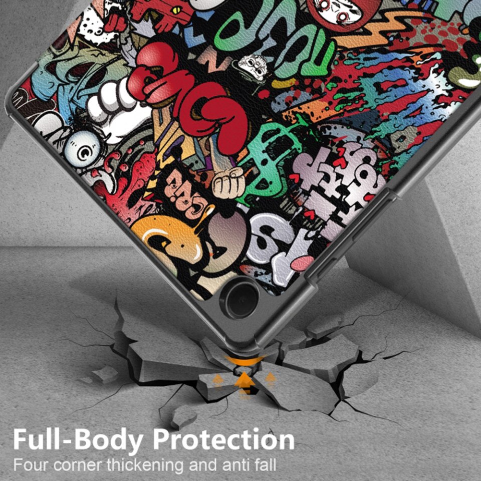 Husa tableta pentru Samsung Galaxy Tab A9 Plus cu suport Multi-Unghi si functie Sleep/Wake, SKYDDAR FoldVision Colour - Urban vibe