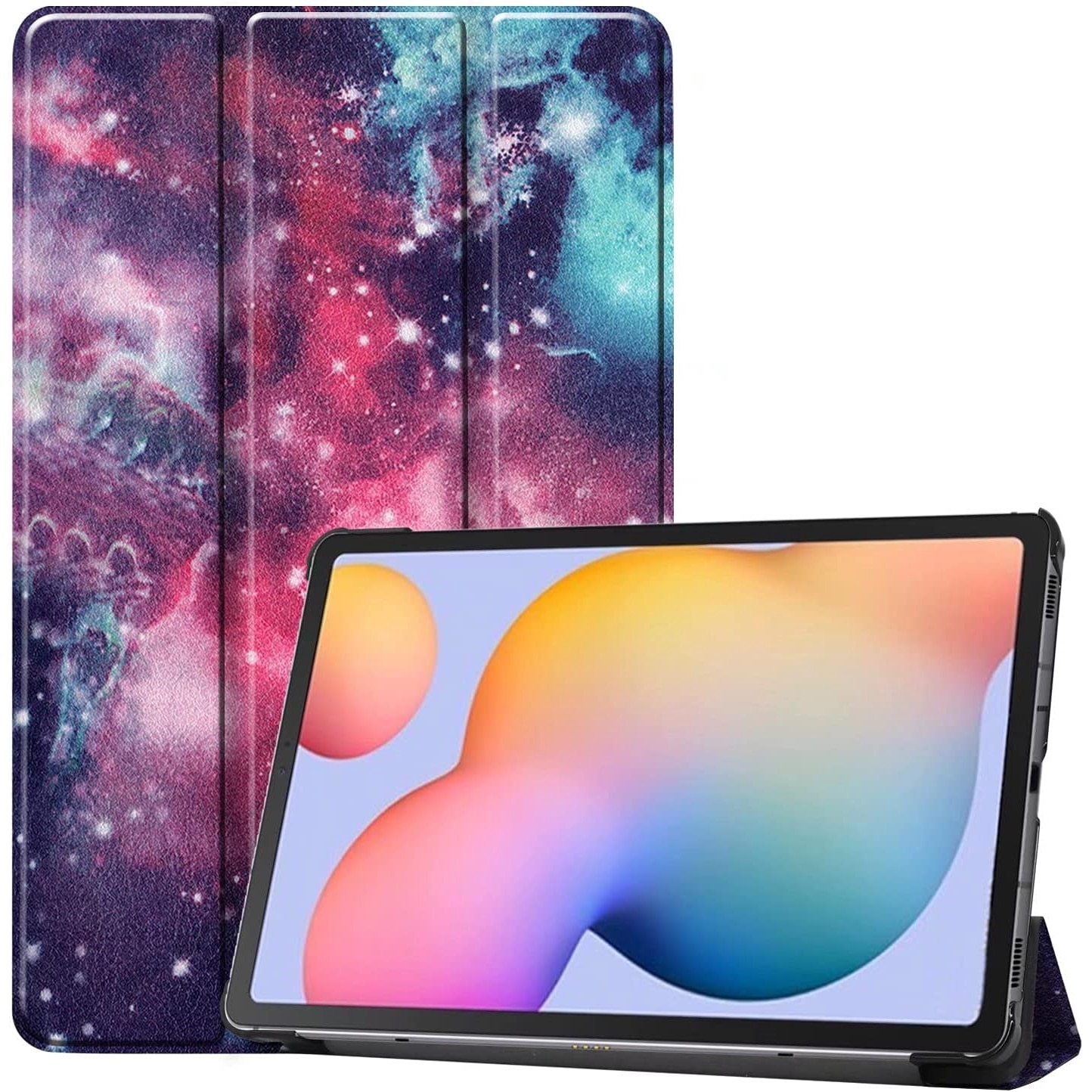 Husa pentru Samsung Galaxy Tab S9 Plus / S9 FE+ 12.4 inch UltraSlim de tip stand, functie sleep/wake-up, Smart Cover, model Galaxy, Sigloo