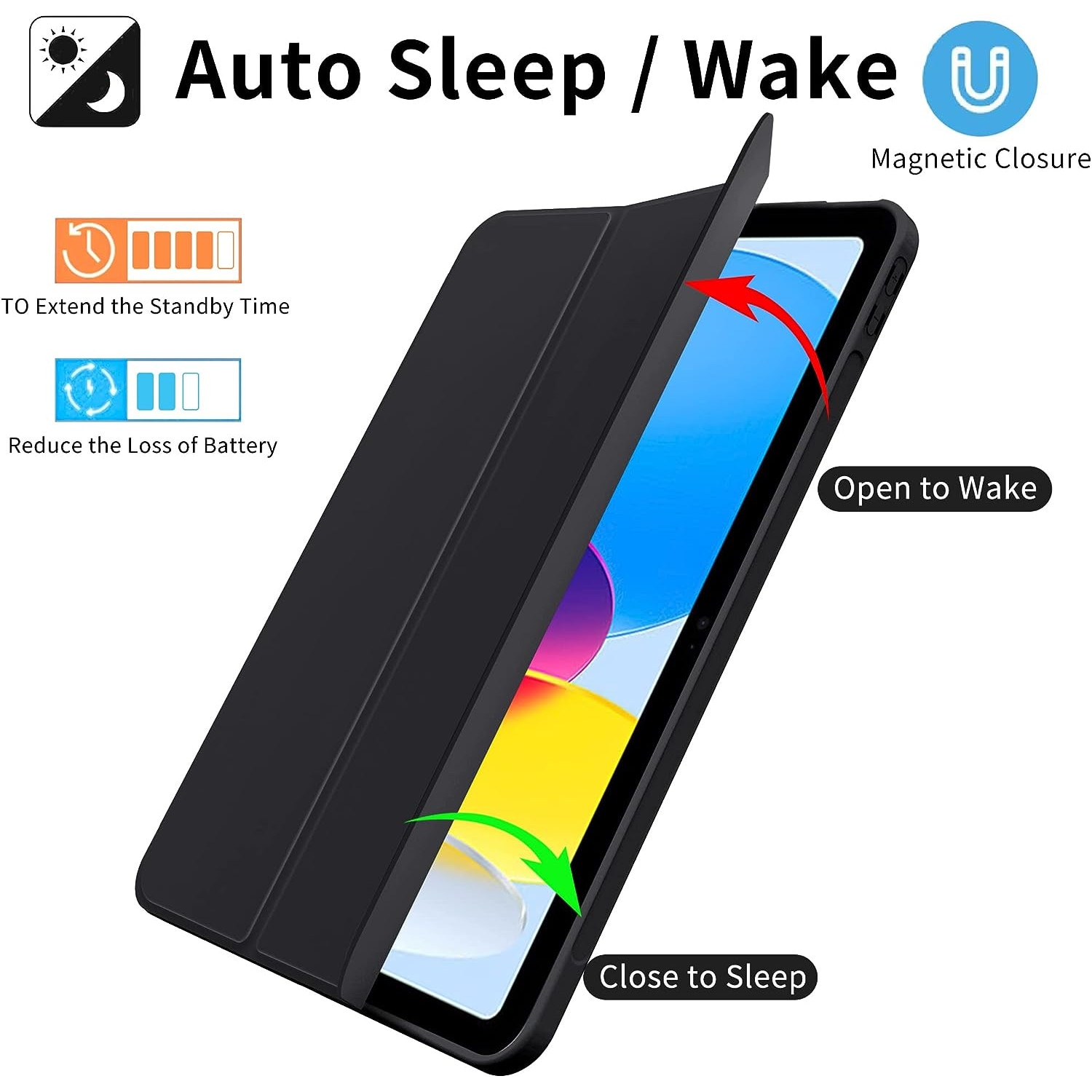 Husa Ultra Slim, Revomag, pentru tableta Apple iPad 10th Gen 10.9″, TPU Smart Cover