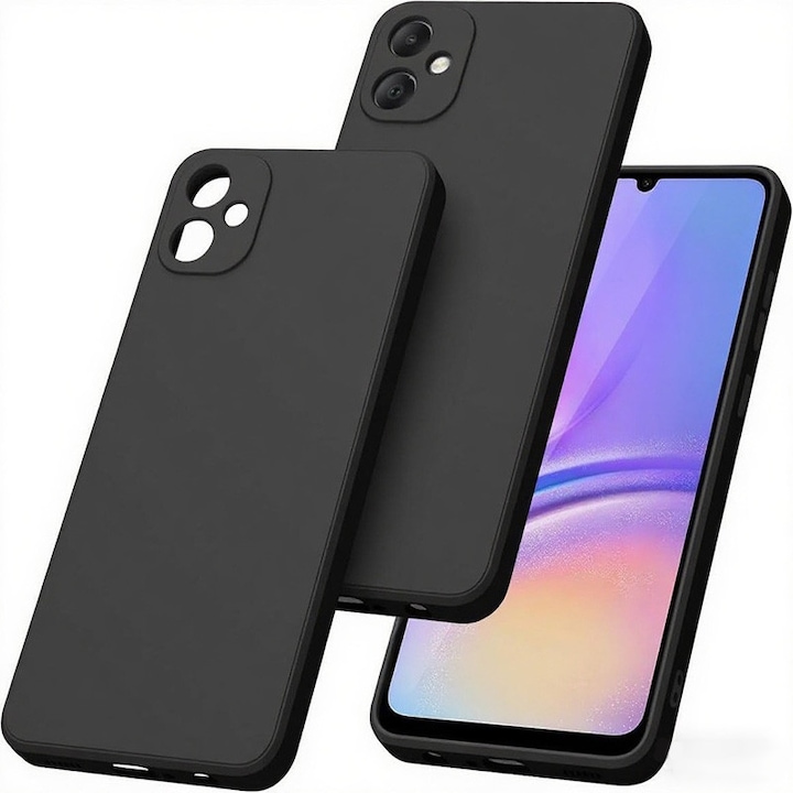 Husa telefon, Pentru Samsung Galaxy A05, silicon lichid, protectie militara, neagra